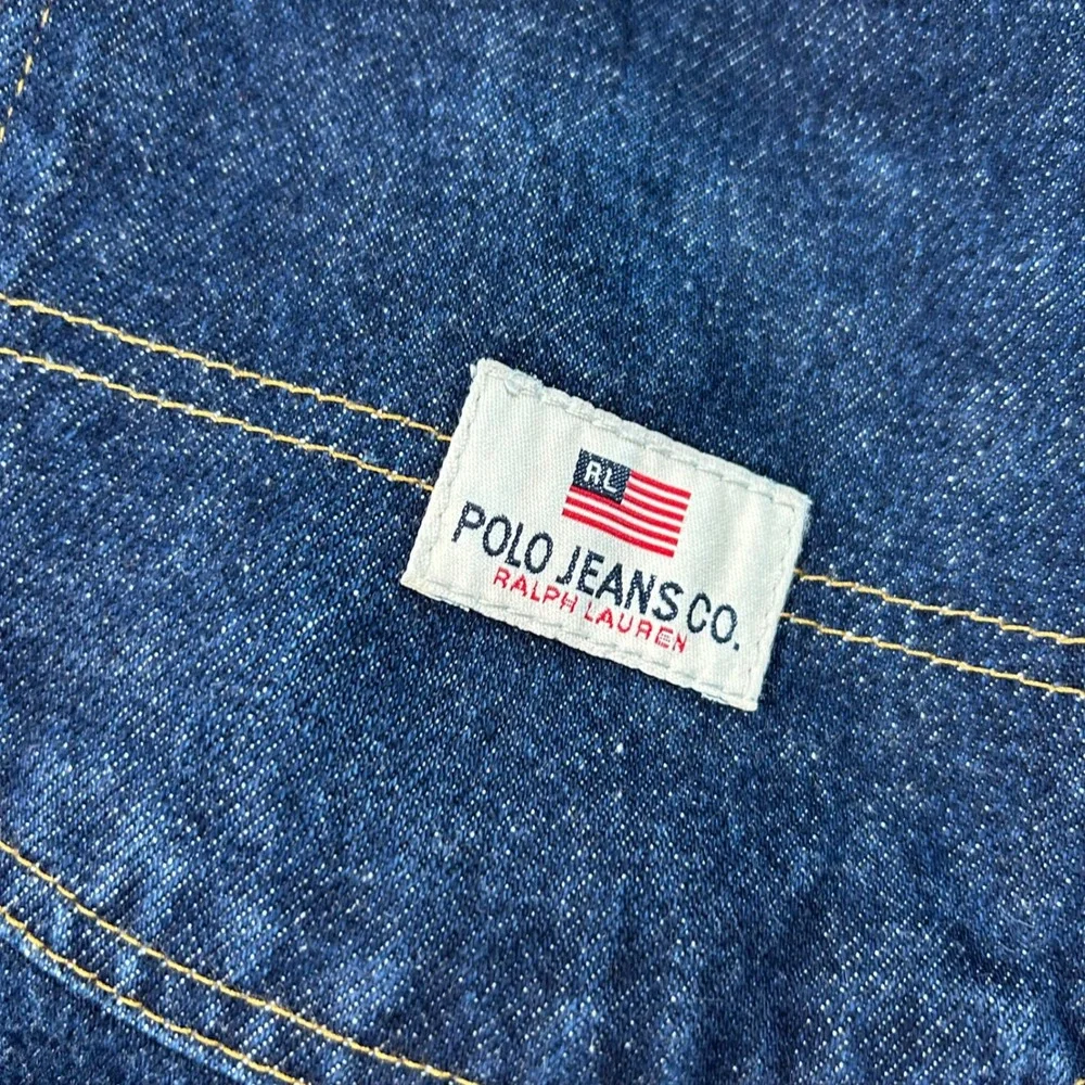 Vintage Polo Jeans Co Ralph Lauren Carpenter Pants 36x30 Blue Denim Baggy